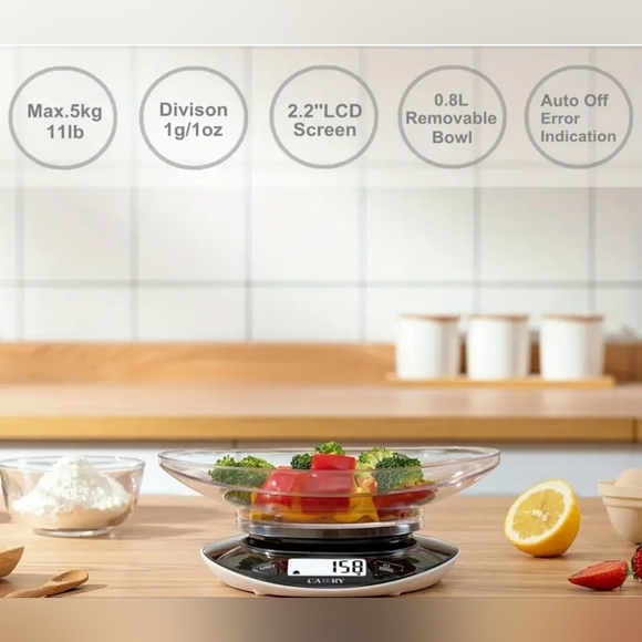 Camry Digital Kitchen Food Scale with Detachable Bowl NEW IN BOX - Picture 6 of 7